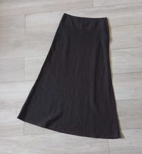 Laura Ashley Vintage Dark Blue Linen Skirt Petite Flared Boho Smart Casual UK10 - Picture 1 of 19
