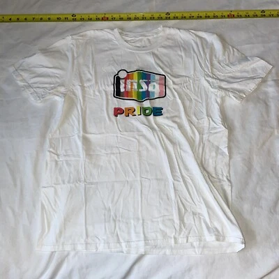 INSA Cannabis Pride Shirt Rainbow Graphic White Size Large Spill The THC - Image 1 of 4