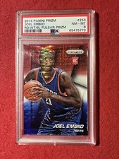 2014-15 Panini Prizm Red White Blue Pulsar Joel Embiid RC PSA 8 #253 76ers