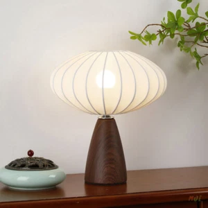Japanese Style Lantern Shade LED Wood Table Lamp Bedroom Desk Light Decoration - Picture 1 of 5