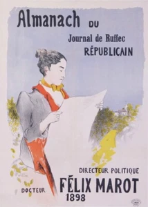 MOUCLIER MARC ALMANACH 1898 DU JOURNAL RUFFEC REPUBLICAIN FELIX MAROT OLD POSTER - Picture 1 of 1
