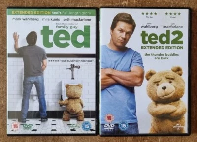 Comedy DvD Bundle X2 Films Ted & Ted 2 Mark Wahlberg Seth Macfarlane Cert 15 - Image 1 of 4
