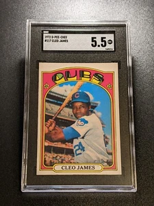 1972 O-Pee-Chee Cleo James SGC 5.5 #117 Cubs Vintage Baseball VERY LOW POP!!! - Picture 1 of 2