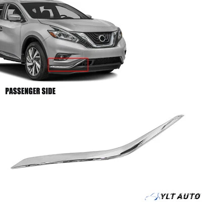 Parachoques delantero inferior cromado moldura lado derecho para Nissan Murano 2015-2018 Foto 1 de 4