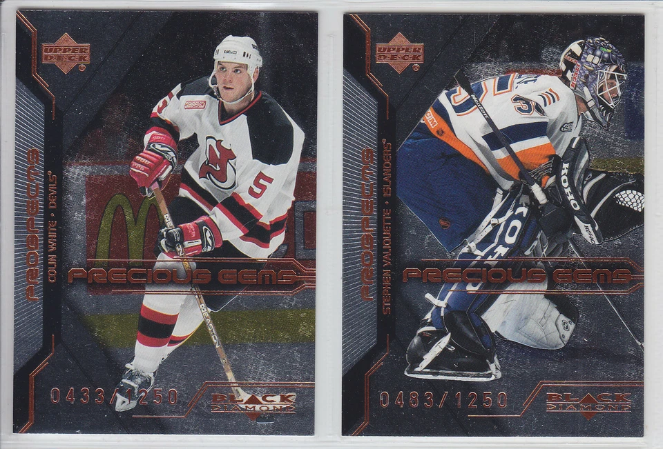 2000-01 UD BLACK  DIAMOND HOCKEY ROOKIE RC #61-84 PRECIOUS GEMS FINISH SET U PIC - Image 1 of 1