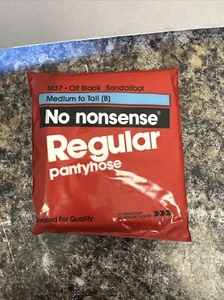 Vintage No Nonsense Regular Pantyhose Sheer Toe Reinforce Panty Size B Off Black - Picture 1 of 3
