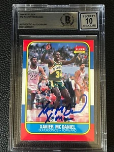 Xavier McDaniel X-Men 1986 Fleer #72 Signed Autograph Auto 10 Beckett BAS - Picture 1 of 2