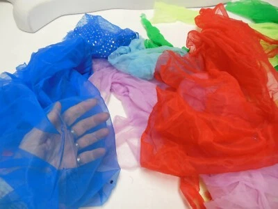 Lote de bufandas divertidas de vestir restos de gasa 9 colores Foto 1 de 4