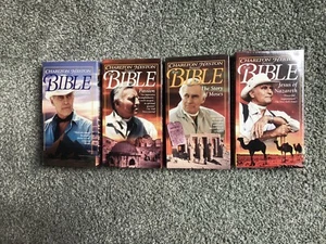 The Bible by Charlton Heston 4 VHS Tapes Brand New & Sealed - Picture 1 of 7