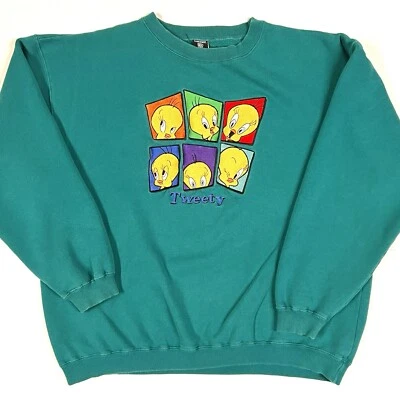 VTG 90s Crewneck Warner Bros Studio Store Tweety Looney Tunes Sweatshirt Sz L - Image 1 of 4