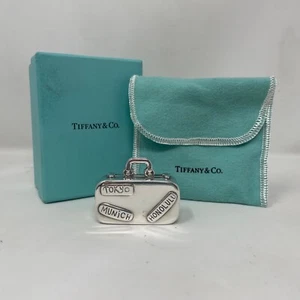 Tiffany and Co Sterling Silver Miniature Travel Suitcase Novelty Pill Box - Picture 1 of 12