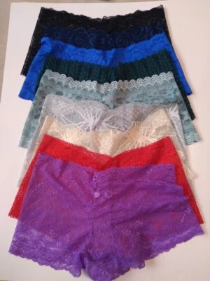 Sexy Conjunto de 9 piezas de pantalones cortos de tiro bajo para niño elásticos de encaje XXL ropa interior bragas San Valentín Foto 1 de 3