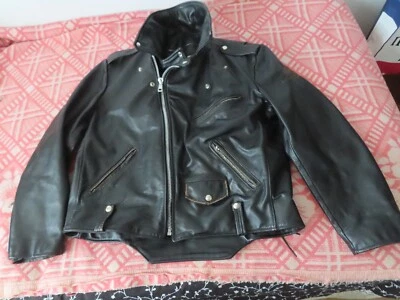 Vintage EXCELLED 1927 Black Leather Jacket- USA sz 44 - Image 1 of 4