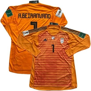 2018 IRAN Authentic Goalkeeper Jersey #1 A. BEIRANVAND ADIDAS GK Player Issue LS - Picture 1 of 15
