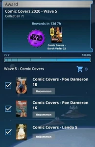 Topps Star Wars Card Trader Comic Covers 2020 W5 7 Card Set Digital - Picture 1 of 1