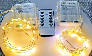3 Packs Indoor Battery-Operated SPECIALTY LED Fairy Lights Timer Remote Dimmable - Picture 1 of 8