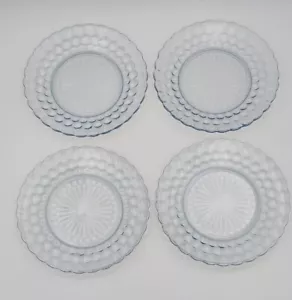 Set of 4 Sapphire Bubble Anchor Hocking Dinner Plate 9 3/8" - Picture 1 of 8