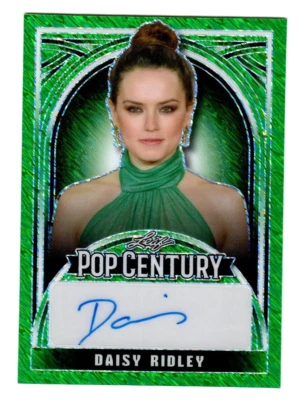 2024 LEAF POP CENTURY DAISY RIDLEY 1/1 AUTO AUTOGRAPH GREEN REFRACTOR - Image 1 of 2