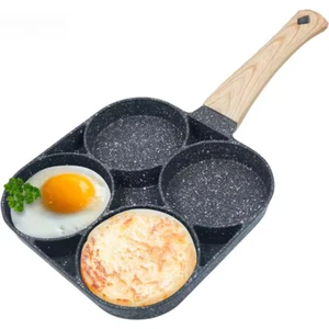 Durable Nonstick Egg Frying Pan 4-Section Square Skillet for Chefs & Home - Picture 1 of 6