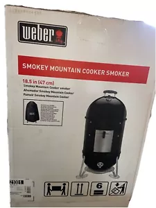 Weber 14.5 inch Smokey Mountain Cooker Charcoal Smoker - Black FAST SHIPPING - Picture 1 of 1