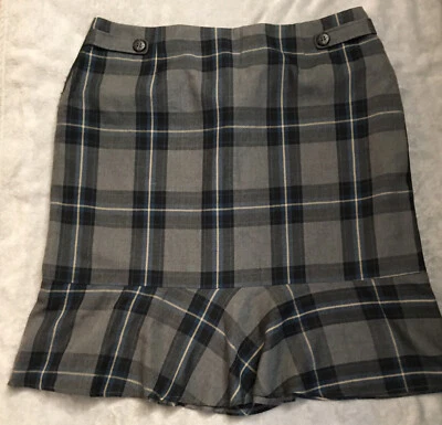 Falda a Cuadros East 5th Longitud Media Talla 18 Gris Azul Amarillo Negra Informal Elegante Trabajo Foto 1 de 4