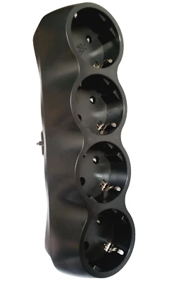 4-fach Multistecker mit KUNDERSICHERUNG Mehrfachstecker Stecker Steckdosen Leist - Bild 1 von 2