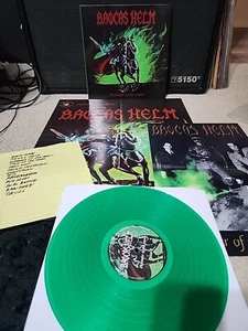 Brocas Helm Defender Of The Crown Lp Green Vinyl OG 1st 2011 Posters/Setlist EX  - Picture 1 of 11