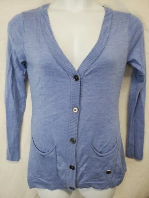 Cárdigan Suéter Smartwool Talla M Mujer Azul Botón Delantero Manga Larga Merino Foto 1 de 3