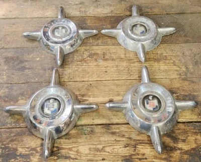 Mercury Montclair Monterey 1955 1956 cubierta de rueda juego de 4 tapas giratorias OEM Foto 1 de 4