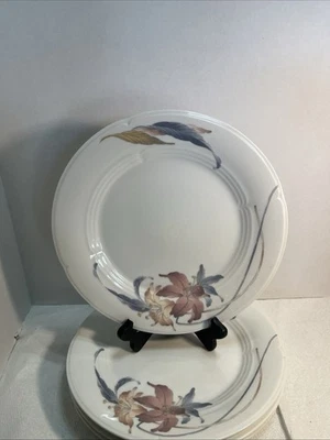 4 platos de cena de porcelana fina Anatole flores rosas Japón 10,5 pulgadas. 2964 Foto 1 de 4