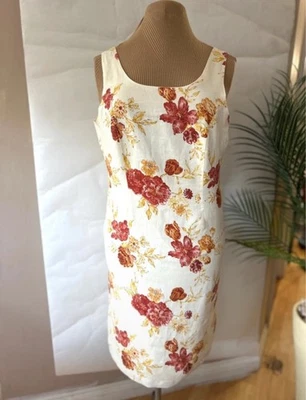 St Michael’s Vintage Women’s Button Down At Back Shift Dress Size 14 , 100%linen - Image 1 of 4