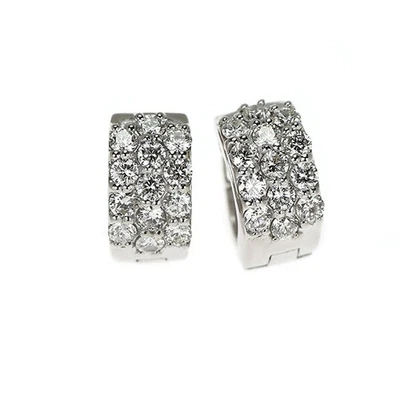 Pendientes de aro de diamantes K18WG pavé de 0,52 quilates - Auténticos envío gratuito desde Japón - Auténticos SE Foto 1 de 3