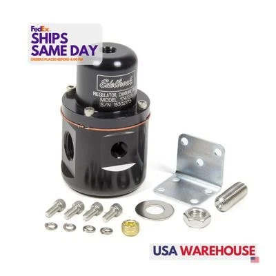 Edelbrock 174133, One Fuel Pressure Regulator Bypass Style 160GPH Blk Aluminum  - Image 1 of 4