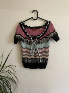 Missoni Womens Jumper 40 Zig Zag Wool Mohair Knit Pullover Multicolour Small - Bild 1 von 5