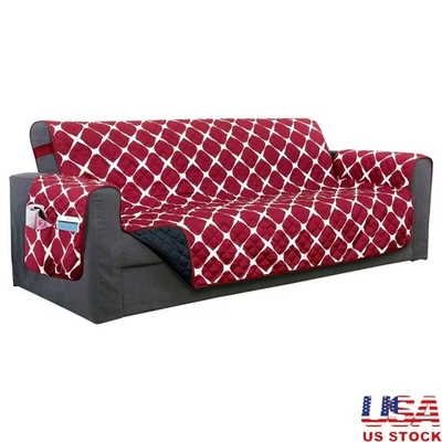 Reversible Quilted Furniture Protector Pets Slipcover Machine Washable Durable - Image 1 of 4