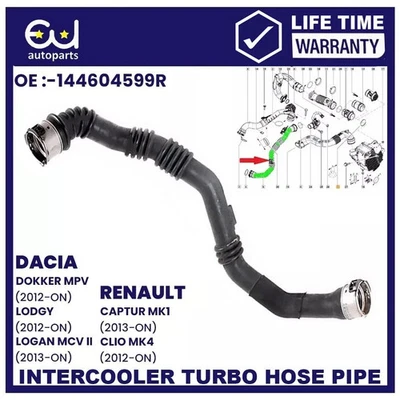 TURBO INTERCOOLER HOSE PIPE FOR RENAULT CAPTUR I CLIO IV 1.5 DCI 144604599R - Image 1 of 4