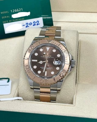 ROLEX YACHT MASTER 126621 TWO TONE ROSE GOLD CHOCOLATE DIAL FULL SET 2022 - Image 1 of 4