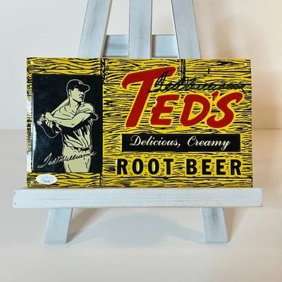 Ted Williams Signed Ted’s Creamy Root Beer Tin Sign JSA Certified Red Sox Legend - Image 1 of 4