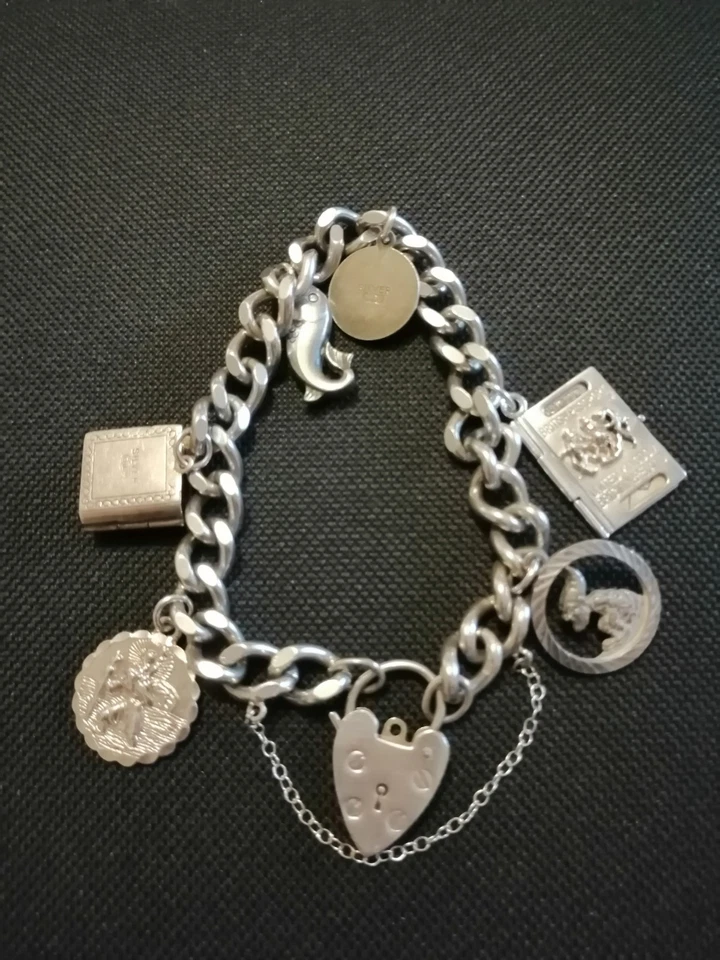 George Jensen Silver Charm Bracelet with Charms - Image 1 of 4