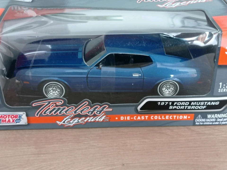 MOTORMAX DIE-CAST COLLECTION FORD MUSTANG SPORTSROOF 1971 AU 1/24. - Photo 1/4