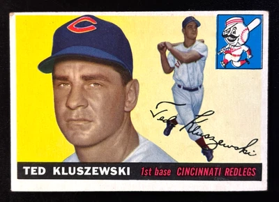 复古 1955 年 Topps #120 TED KLUSZEWSKI 辛辛那提 Redlegs 漂亮 EX+ — 第 1/2 张图片