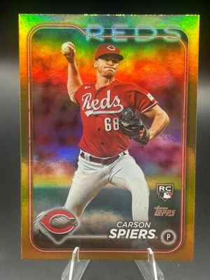 2024 Topps #365 Carson Spiers Gold Foil RC Cincinnati Reds - Image 1 of 2