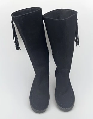 UGG Australia Black Suede Knee High Boots for Women, Size 12 (808) - Image 1 of 4