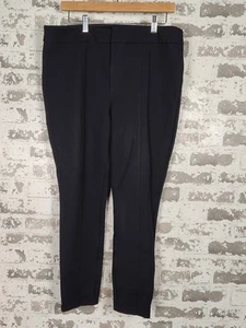 Anthropologie The Essential Slim Trousers Size 14 Black Zip Ankle Work Pants - Picture 1 of 20
