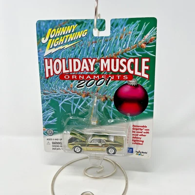 Johnny Lightning 2001 Holiday Muscle 1968 Pontiac Firebird Ornament Gold Chrome - Image 1 of 4