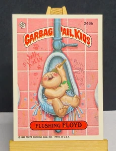 1986 Topps Garbage Pail Kids #246b Flushing Floyd Adhesivo Tarjeta Puzzle Trasero OS6 - Imagen 1 de 2