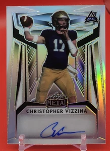 2023 Christopher Vizzina /10 Silver Auto Leaf Metal Football BA-CV1 Clemson QB - Picture 1 of 4