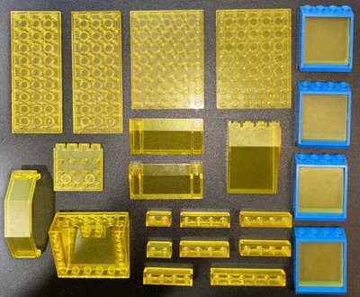 Lego Vintage Space Trans Giallo Lotto Mattoncini Piastra Parabrezza Finestra Lotto 22 Pezzi - Immagine 1 di 4