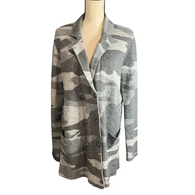 Splendid Collection Wool Cashmere Blend Gray Camo Double Breast Sweater Sz XS - Image 1 of 4