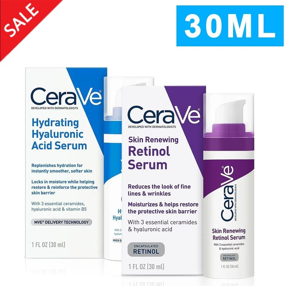 MARKENLOS 30ml Cerave Resurfacing Skin Renewing Retinol Hydrating Hyaluronic Acid Serum |